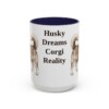 15oz Funny Horgi Mug, Navy, front view