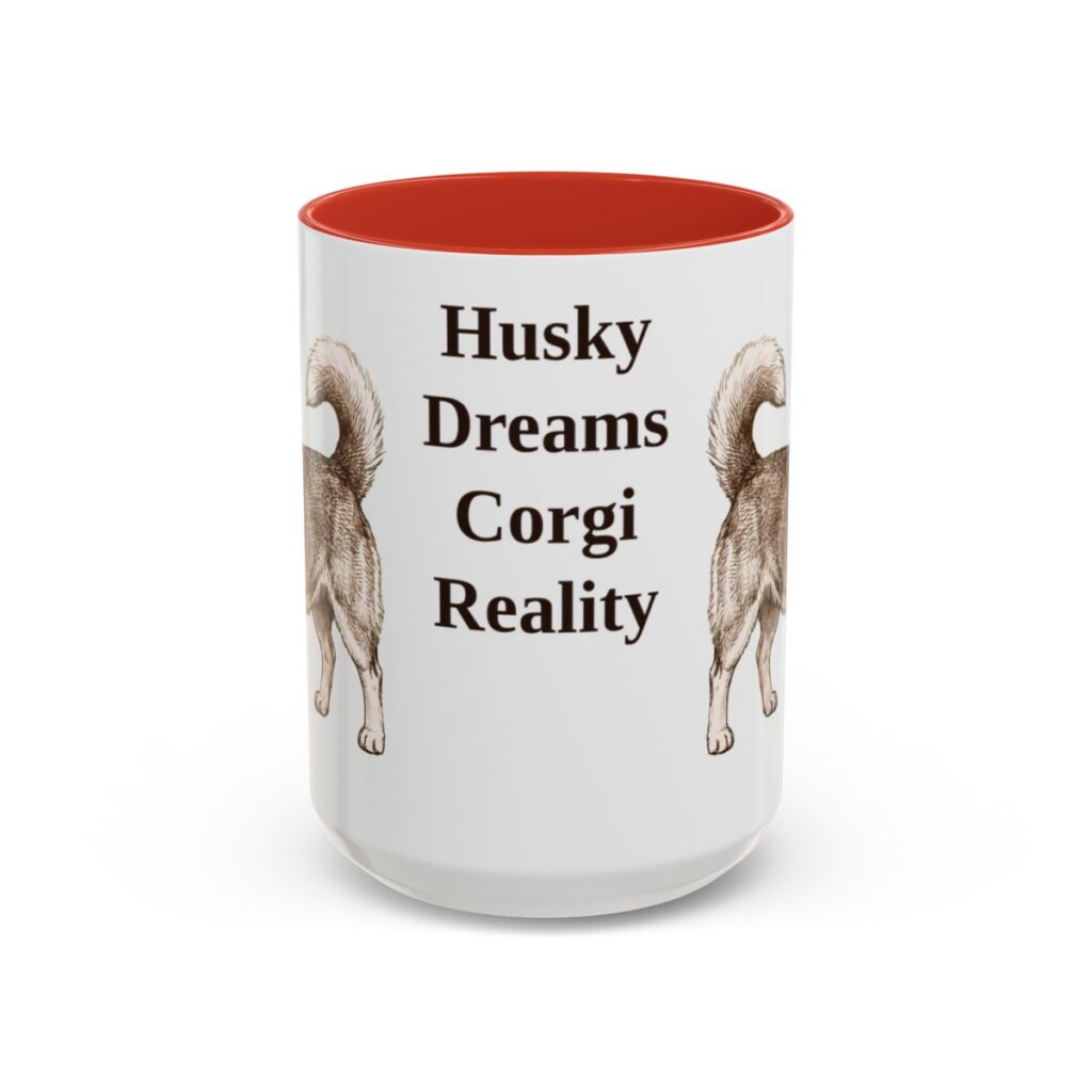15oz Funny Horgi Mug, Red, front view