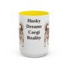 15oz Funny Horgi Mug, Yellow, front view