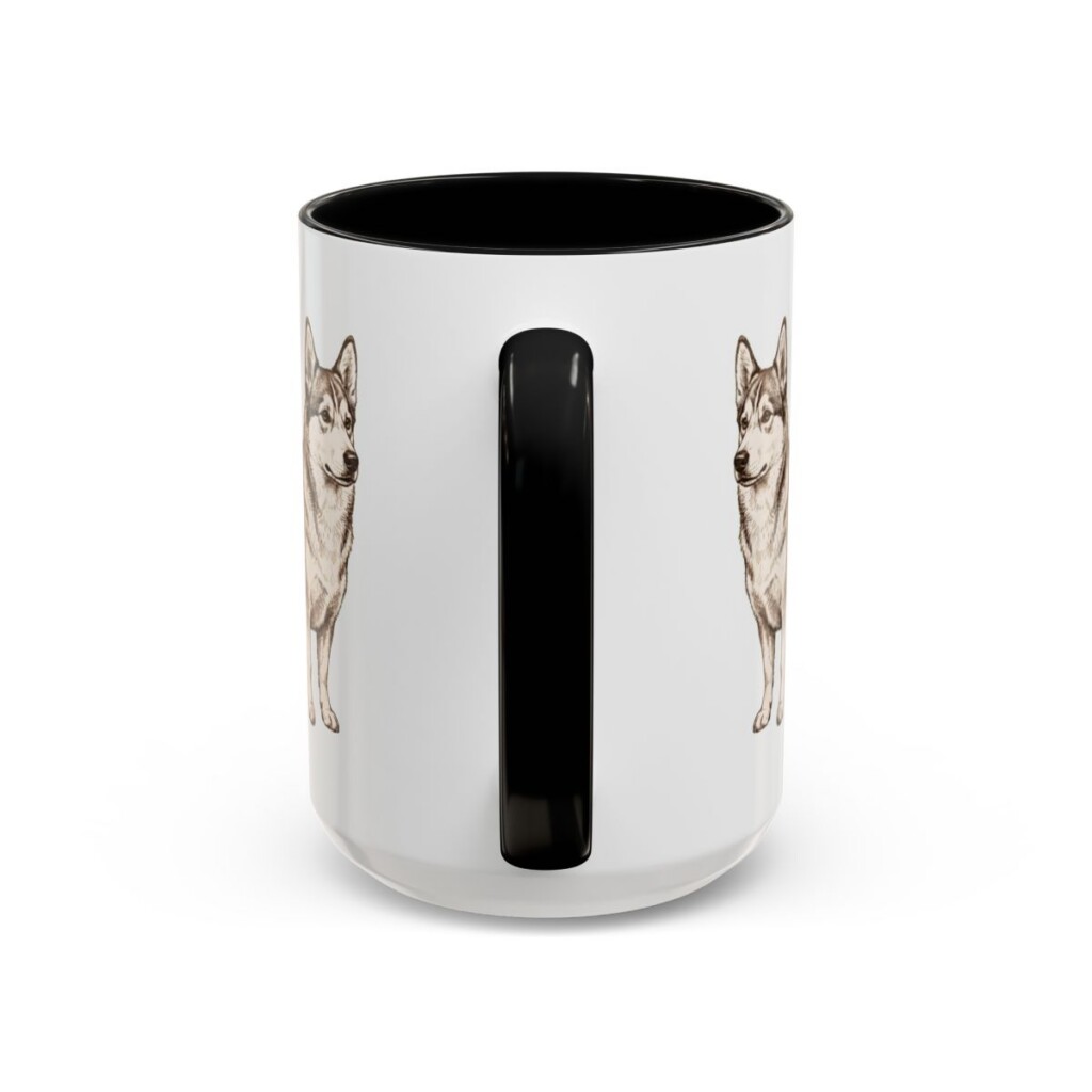 15oz Horgi Latin Mug, Black, back view
