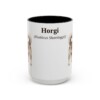 15oz Horgi Latin Mug, Black, front view