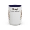 15oz Horgi Latin Mug, Navy, front view