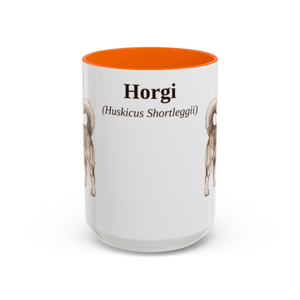 15oz Horgi Latin Mug, Orange, front view