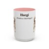 15oz Horgi Latin Mug, Pink, front view
