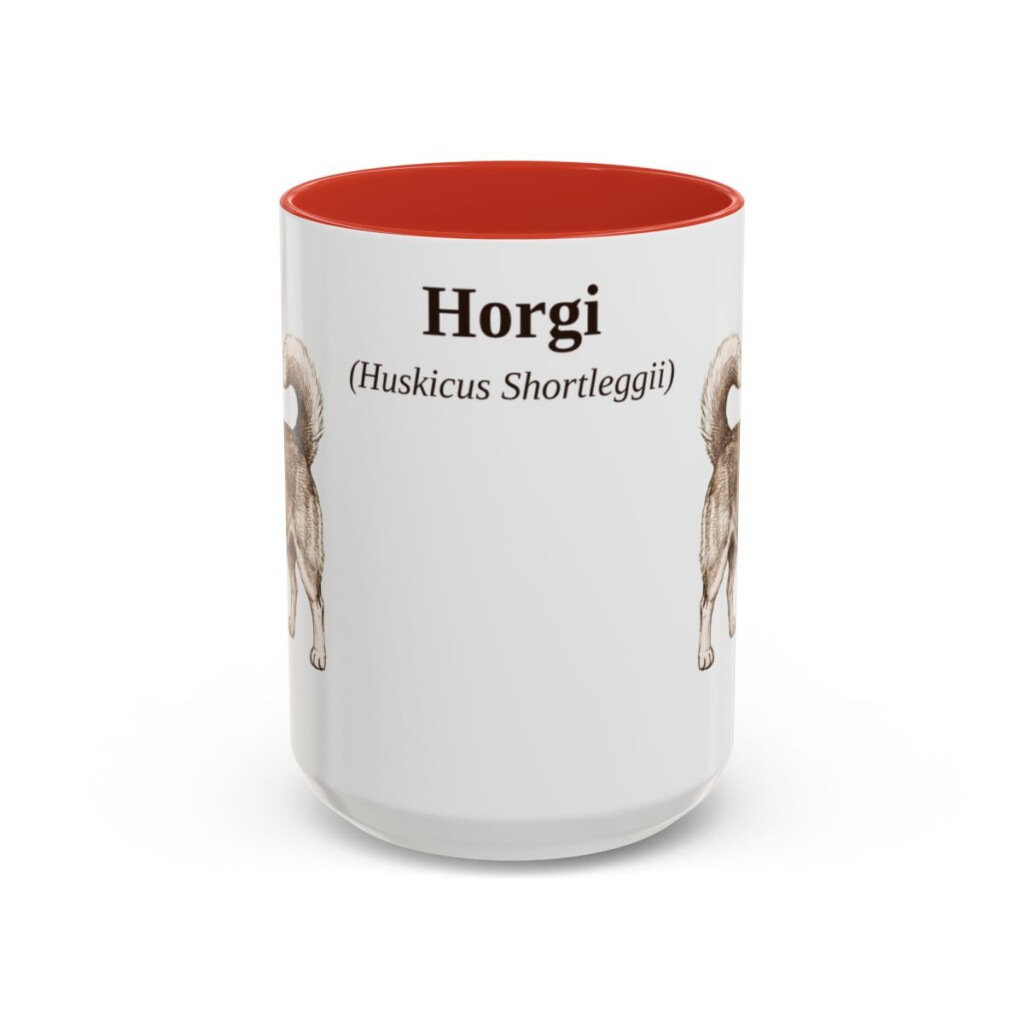 15oz Horgi Latin Mug, Red, front view