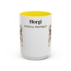 15oz Horgi Latin Mug, Yellow, front view