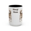 15oz Horgi Dog Mom Mug, Black, front view