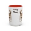 15oz Horgi Dog Mom Mug, Red, front view