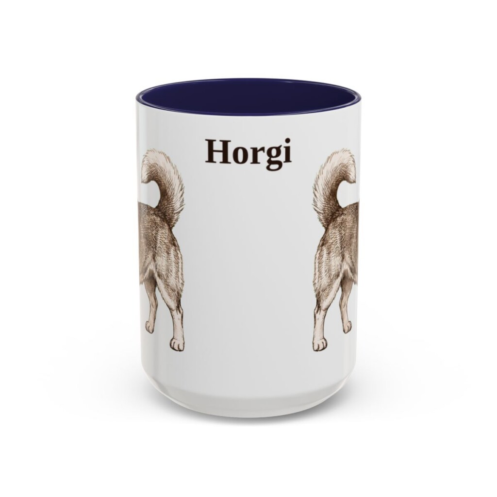15oz Horgi Mug, Navy, front view