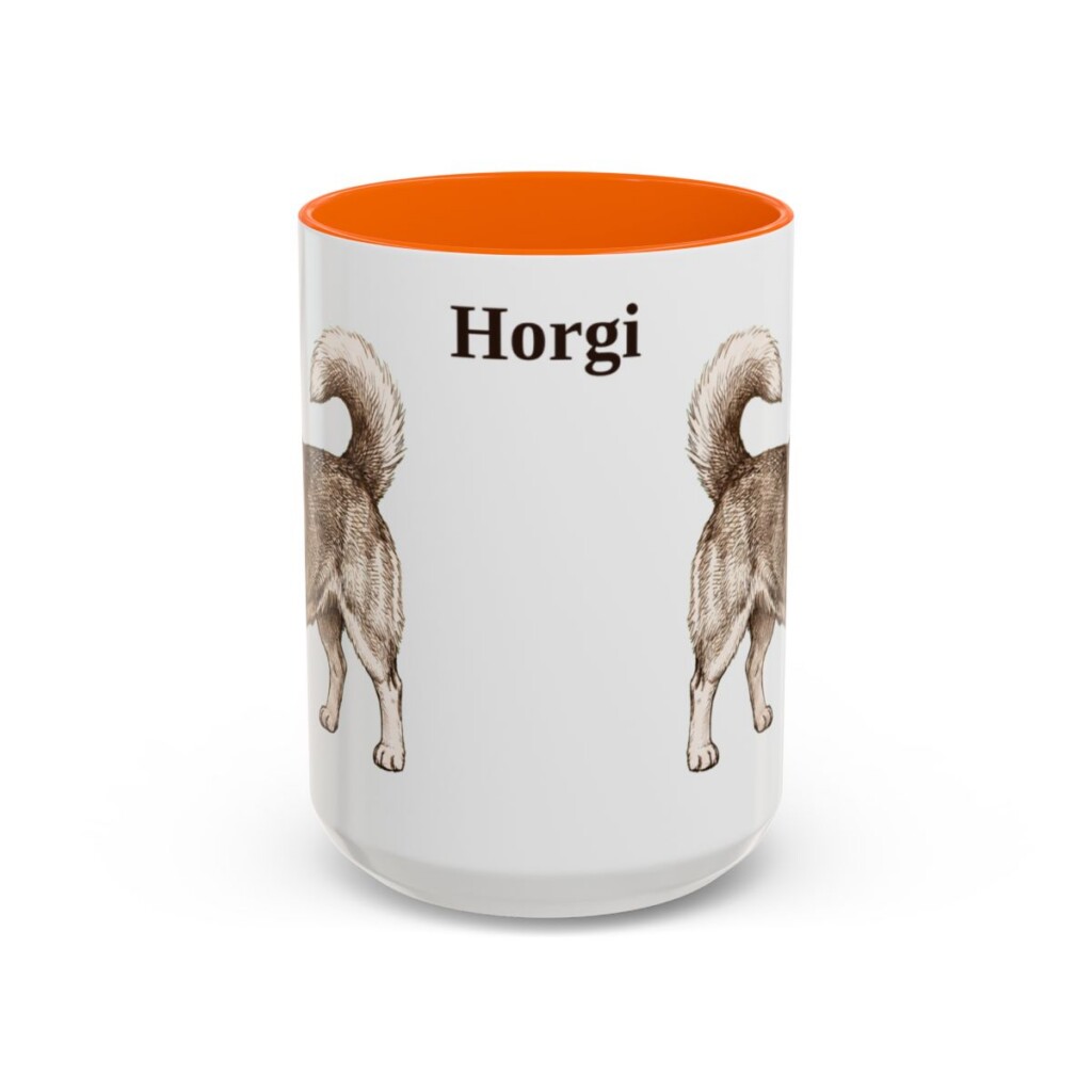 15oz Horgi Mug, Orange, front view