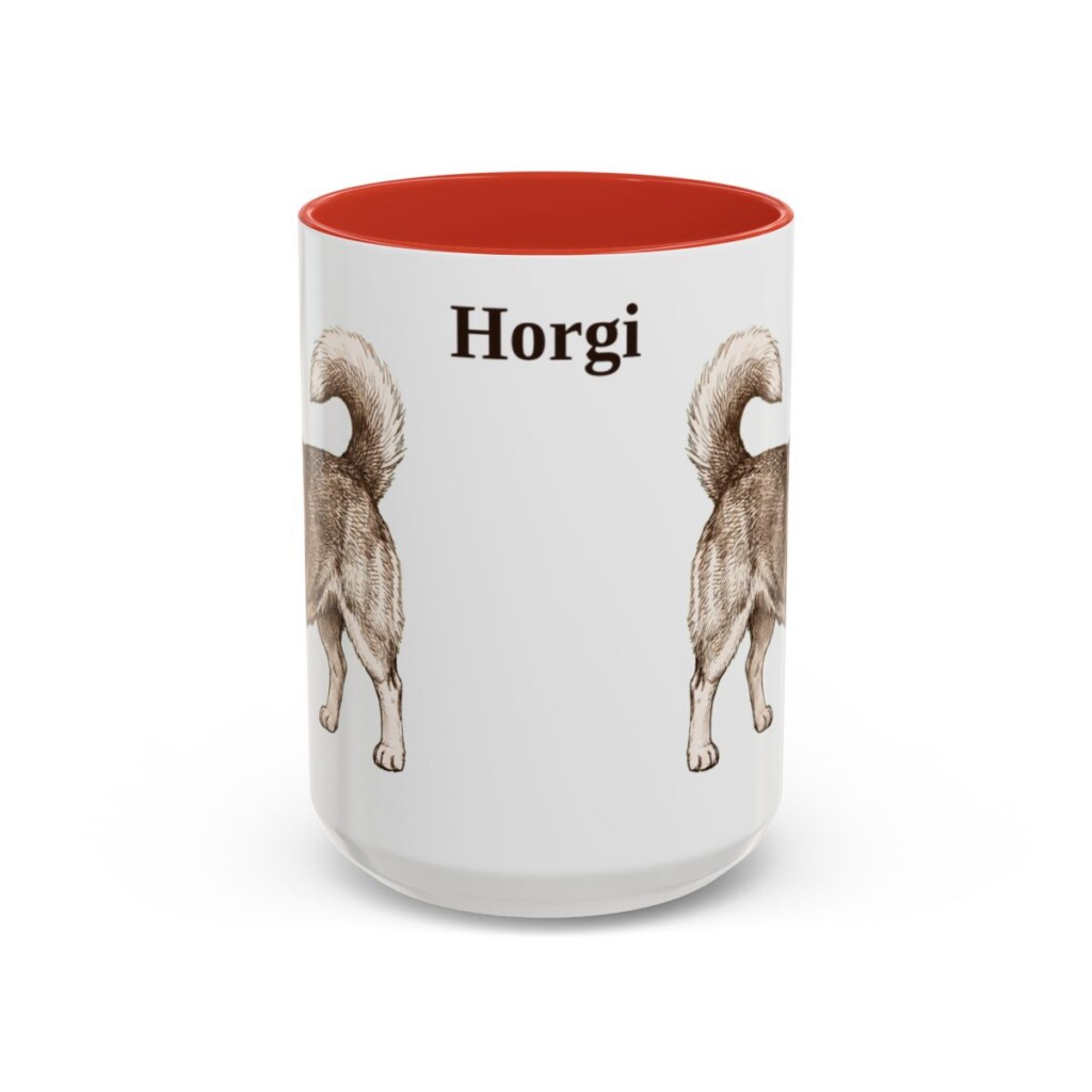 15oz Horgi Mug, Red, front view