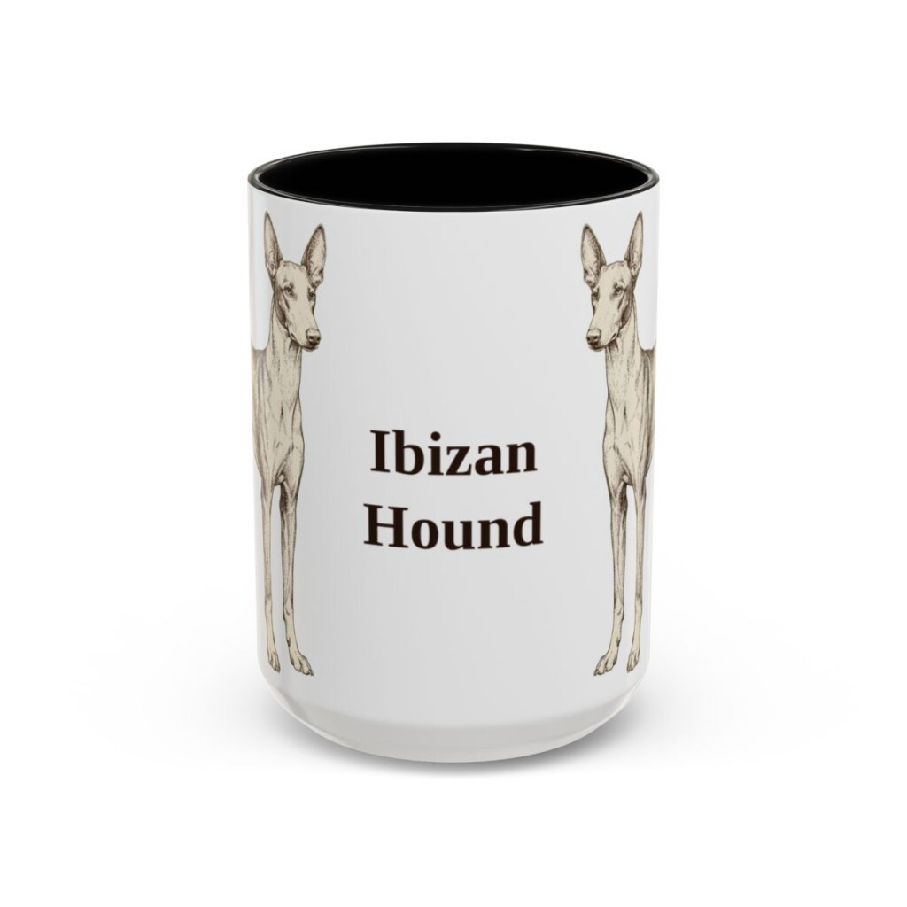 15oz-ibizan-hound-mug-black-front 15oz Ibizan Hound Mug, Black, front view