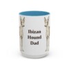 15oz Ibizan Hound Dog Dad Mug, Light Blue, front view