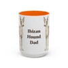 15oz Ibizan Hound Dog Dad Mug, Orange, front view