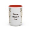 15oz Ibizan Hound Dog Dad Mug, Red, front view