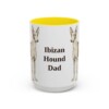 15oz Ibizan Hound Dog Dad Mug, Yellow, front view