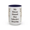 15oz Funny Ibizan Hound Mug, Navy, front view