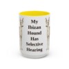 15oz Funny Ibizan Hound Mug, Yellow, front view