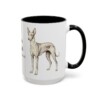 15oz Ibizan Hound Latin Mug, Black, right side view