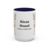 15oz Ibizan Hound Latin Mug, Navy, front view