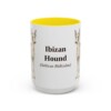 15oz Ibizan Hound Latin Mug, Yellow, front view