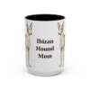 15oz Ibizan Hound Dog Mom Mug, Black, front view