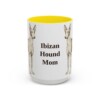 15oz Ibizan Hound Dog Mom Mug, Yellow, front view