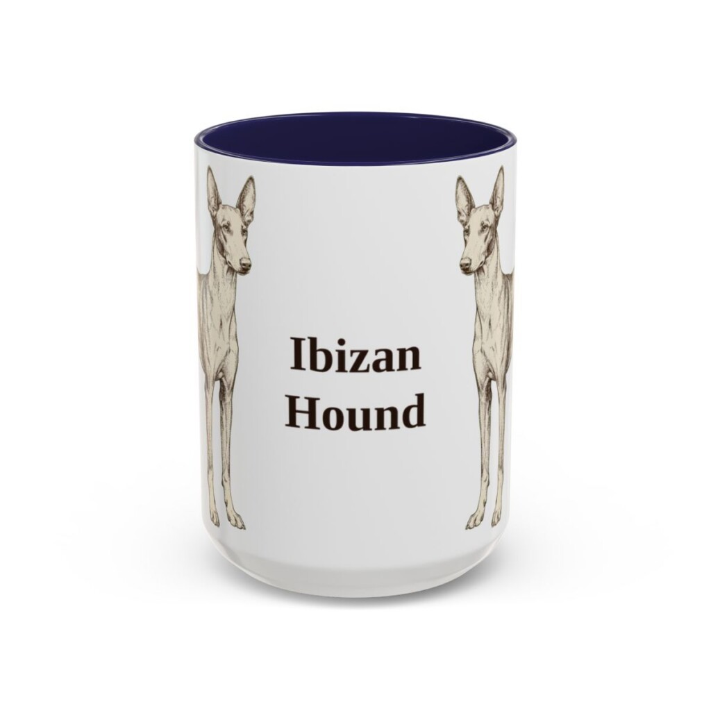15oz-ibizan-hound-mug-navy 15oz Ibizan Hound Mug, Navy, front view