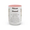15oz Ibizan Hound Mug, Pink, front view