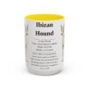 15oz Ibizan Hound Mug, Yellow, front view