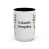 15oz Icelandic Sheepdog Mug, Black, front view