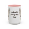 15oz Icelandic Sheepdog Dog Dad Mug, Pink, front view