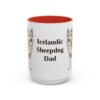 15oz Icelandic Sheepdog Dog Dad Mug, Red, front view