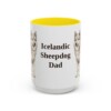 15oz Icelandic Sheepdog Dog Dad Mug, Yellow, front view