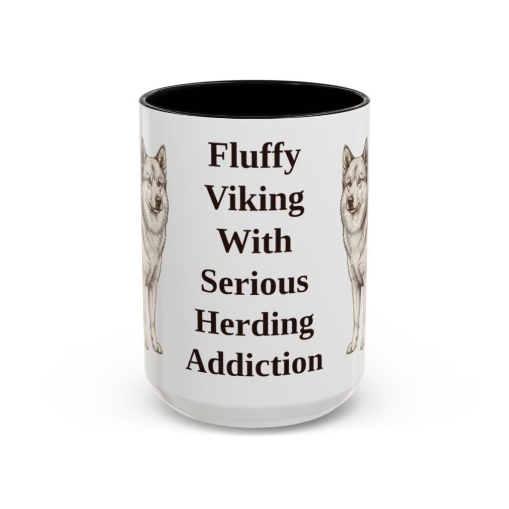 15oz-icelandic-sheepdog-mug-humor-black-front 15oz Funny Icelandic Sheepdog Mug, Black, front view
