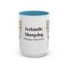15oz Icelandic Sheepdog Latin Mug, Light Blue, front view