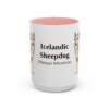 15oz Icelandic Sheepdog Latin Mug, Pink, front view