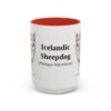 15oz Icelandic Sheepdog Latin Mug, Red, front view