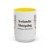 15oz Icelandic Sheepdog Latin Mug, Yellow, front view