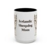 15oz Icelandic Sheepdog Dog Mom Mug, Black, front view