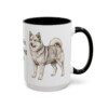 15oz Icelandic Sheepdog Dog Mom Mug, Black, right side view