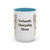 15oz Icelandic Sheepdog Dog Mom Mug, Light Blue, front view