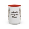 15oz Icelandic Sheepdog Dog Mom Mug, Red, front view