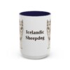 15oz Icelandic Sheepdog Mug, Navy, front view
