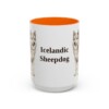 15oz Icelandic Sheepdog Mug, Orange, front view