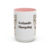15oz Icelandic Sheepdog Mug, Pink, front view
