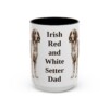 15oz Irish Red and White Setter Dog Dad Mug, Black, front view