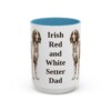 15oz Irish Red and White Setter Dog Dad Mug, Light Blue, front view