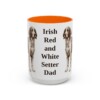 15oz Irish Red and White Setter Dog Dad Mug, Orange, front view
