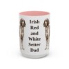 15oz Irish Red and White Setter Dog Dad Mug, Pink, front view